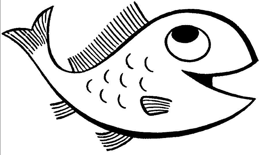 happy fish coloring page