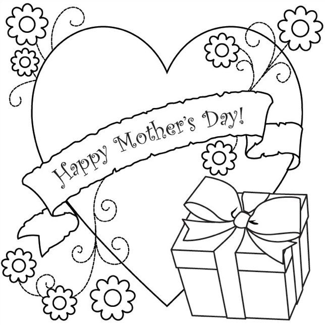 Mothers day gift coloring page