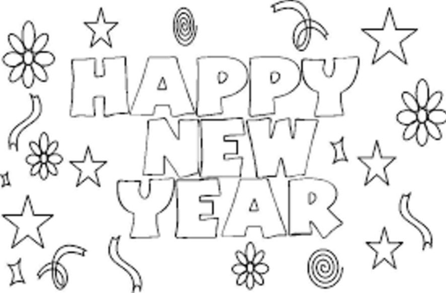 Happy New Year Coloring Page