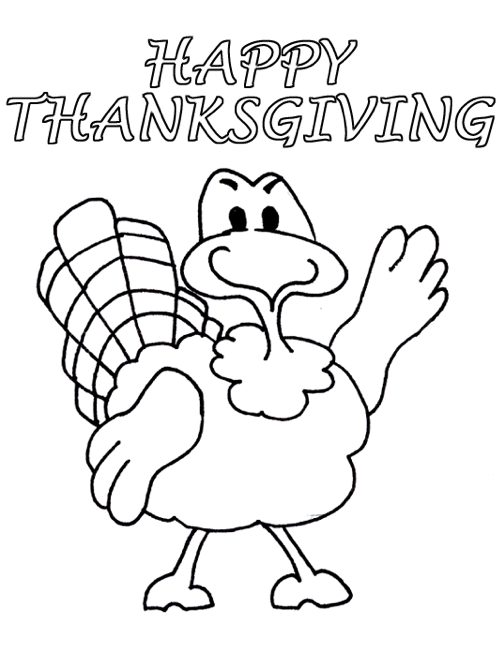 Happy Thanksgiving Turkey Coloring page