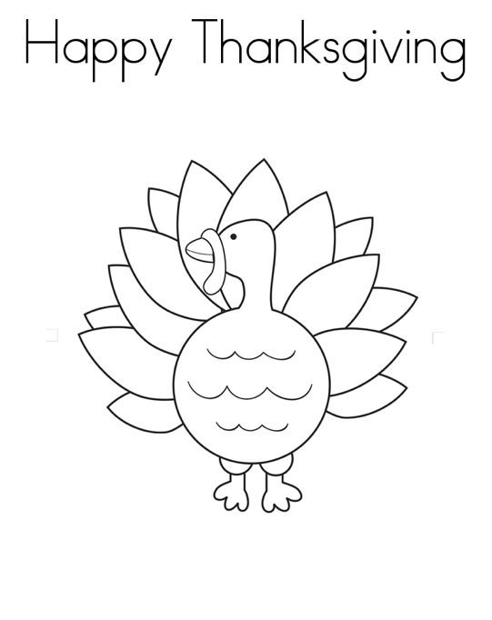 Happy Thanksgiving coloring page