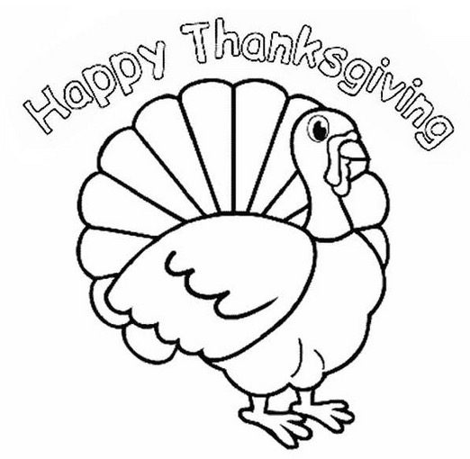 Happy Thanksgiving Turkey coloring page