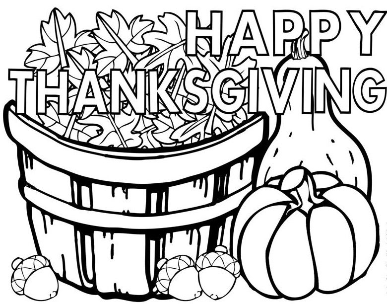 Happy Thanksgiving Coloring Page