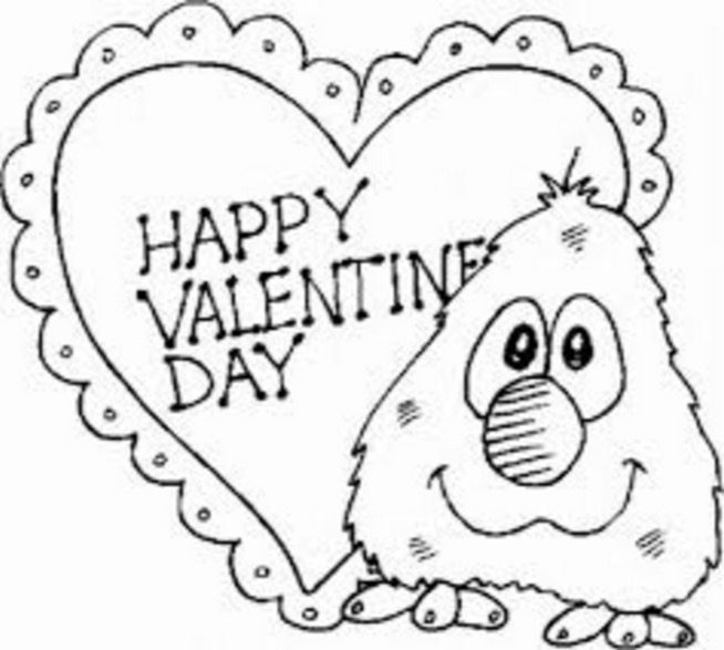 Happy Valentines Day Card Printable Coloring Page Book For Kids