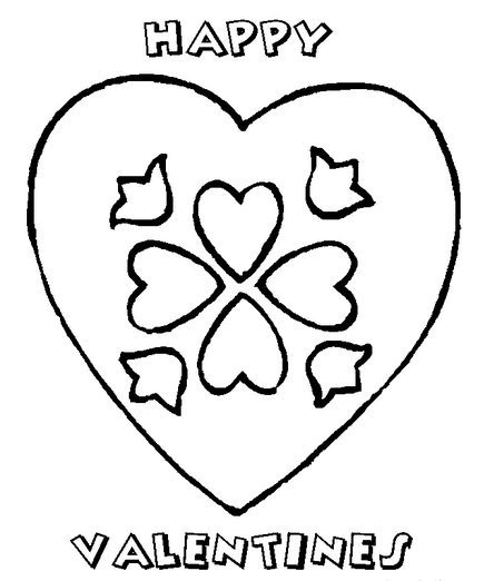 Happy Valentines Coloring Page