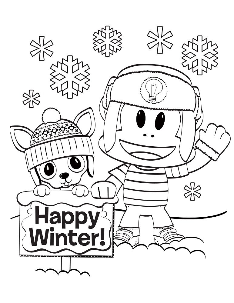 happy winter coloring pages