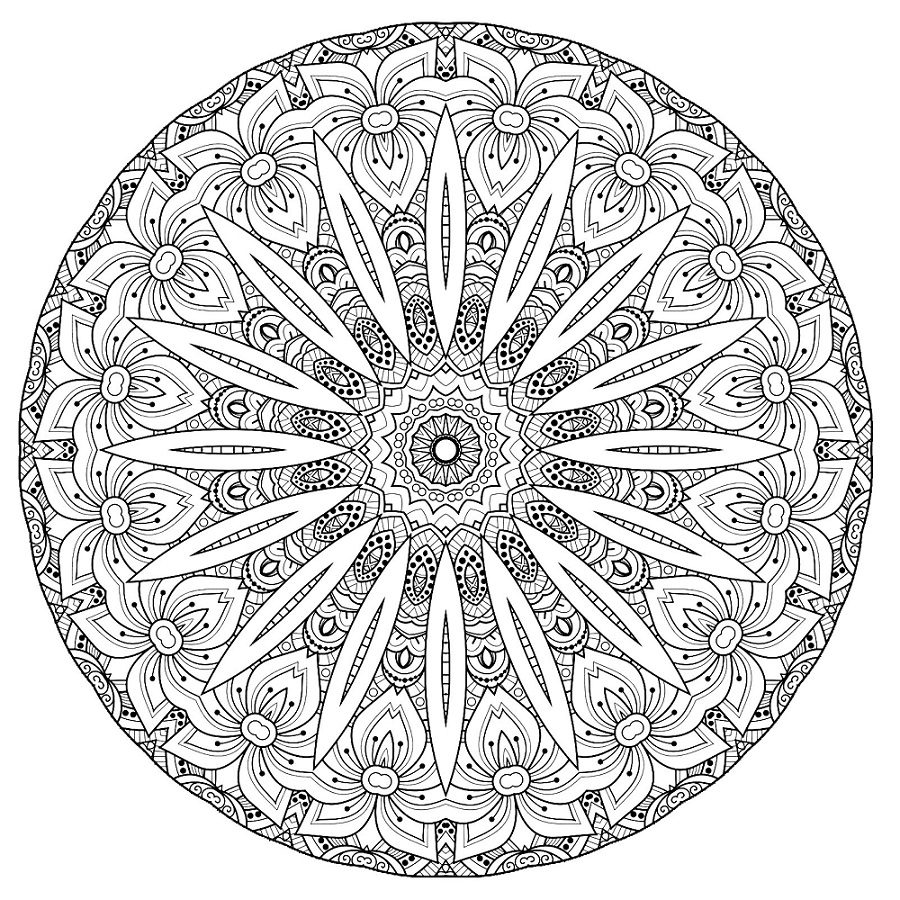 hard flower coloring pages