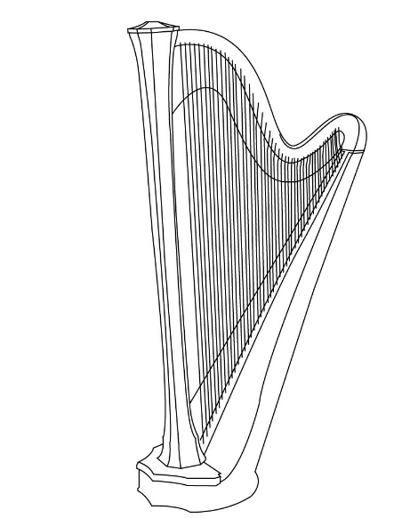 Harp Coloring Page