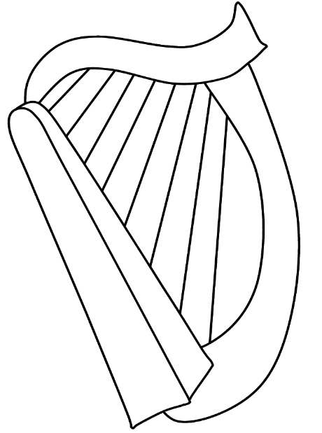 harp musical coloring page