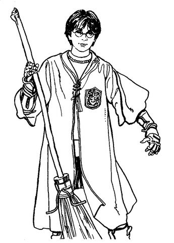 Harry Potter Broom coloring page