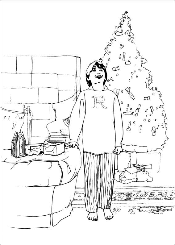 Harry Potter Christmas Coloring Pages