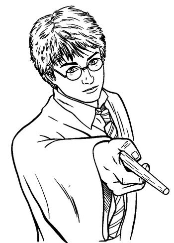 Harry Potter Wand Coloring Page Coloring Page Book For Kids