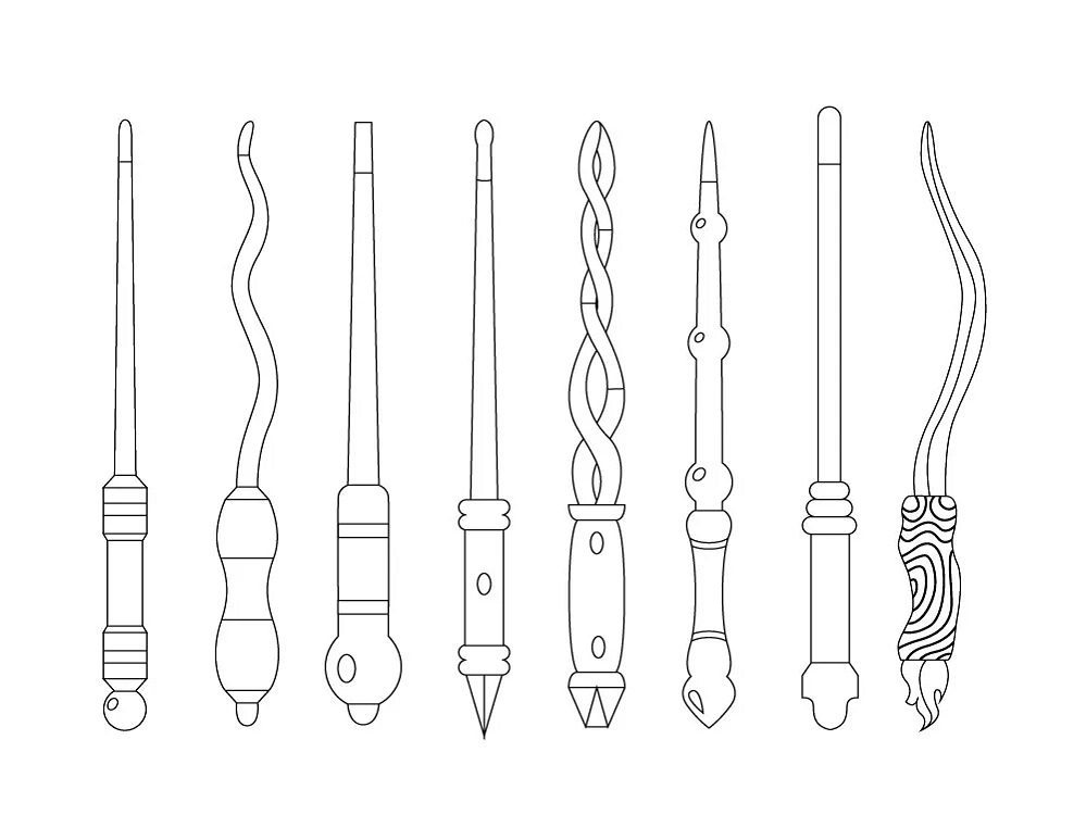Harry Potter Wand Coloring Pages