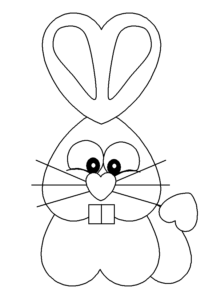 Heartbunny Valentines Coloring Pages