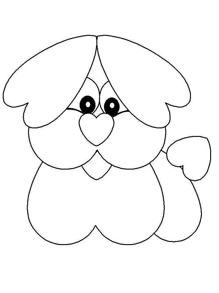 Heartdog Valentines Coloring Pages