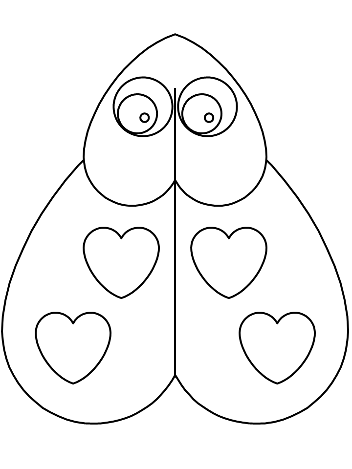 Heartladybug Valentines Coloring Pages
