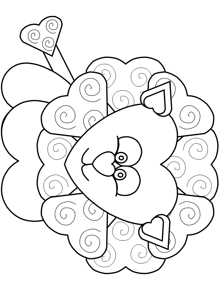 Heartlion Valentines Coloring Pages