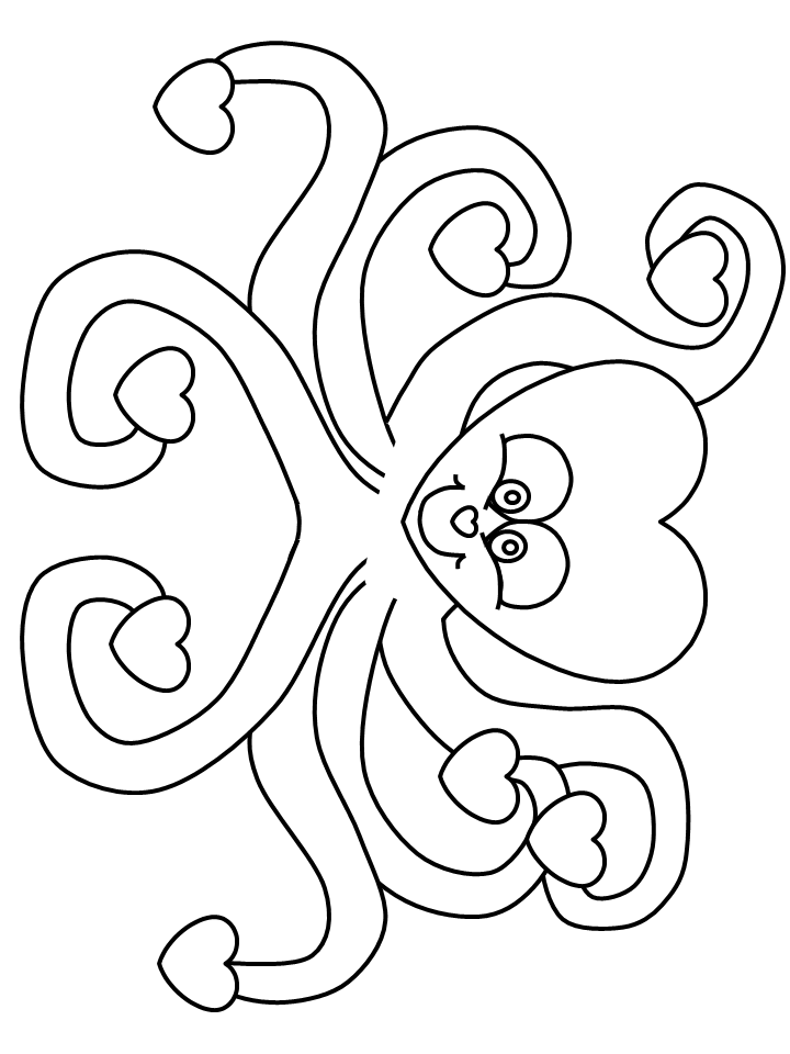 Heartoctopus Valentines Coloring Pages coloring page ...