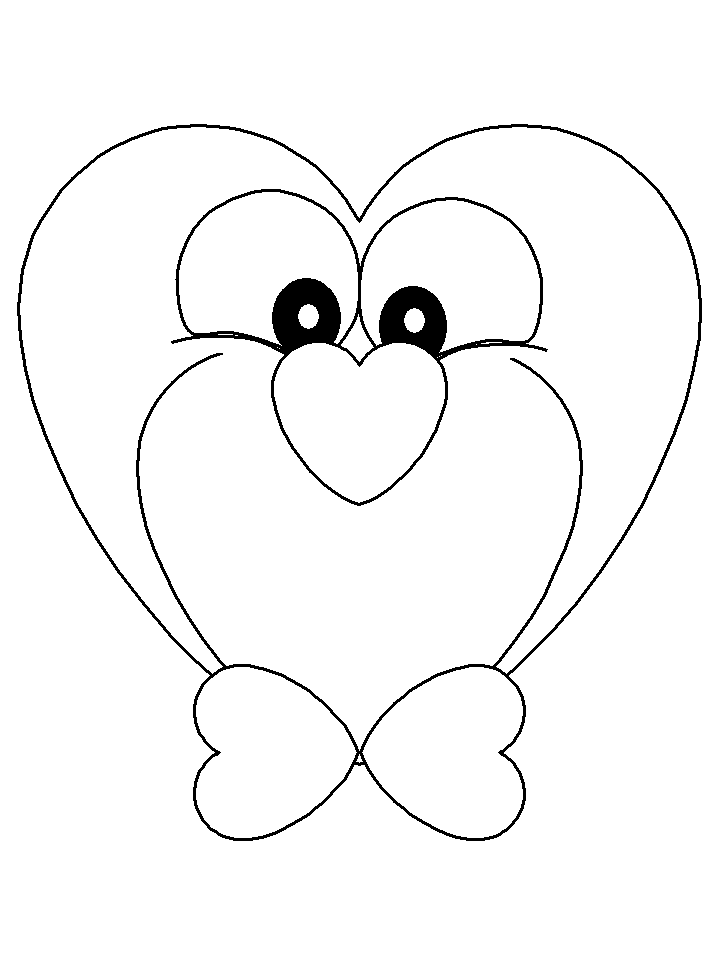 Heartowl Valentines Coloring Pages