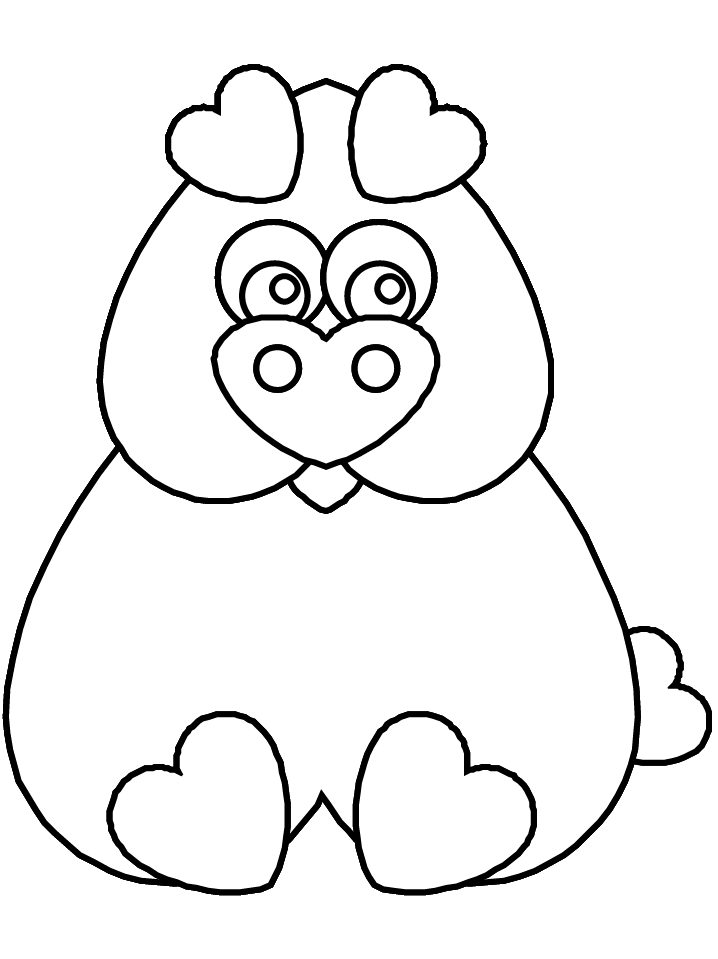 Heartpig Valentines Coloring Pages