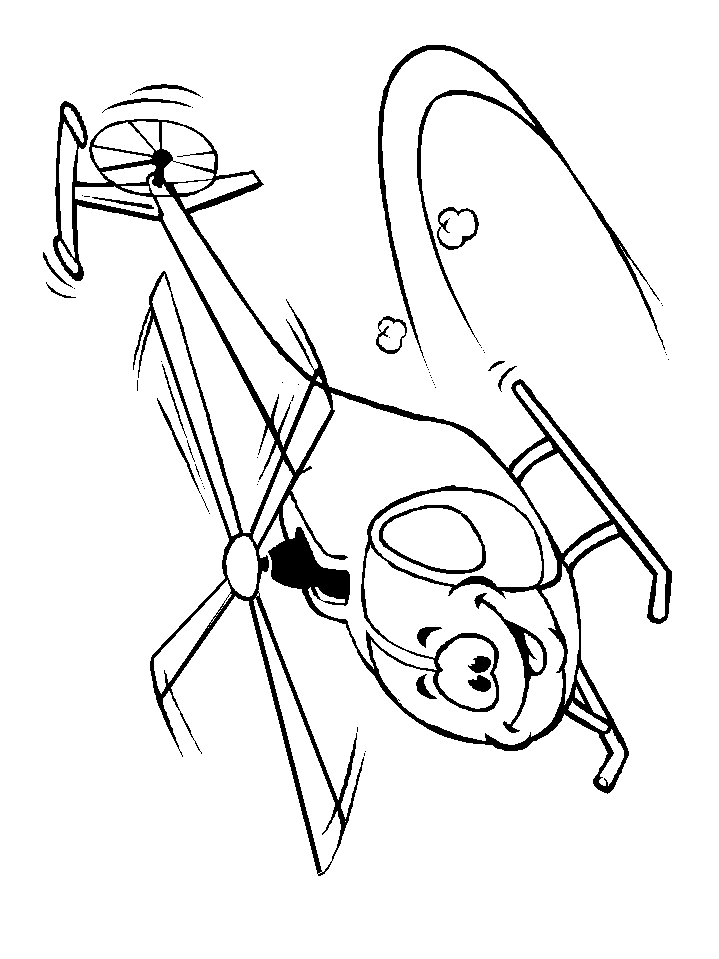 Helicopter Smiley Coloring Pages