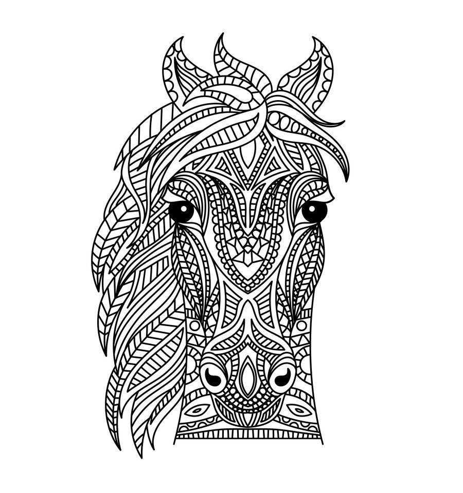 Henna Horse Coloring Pages