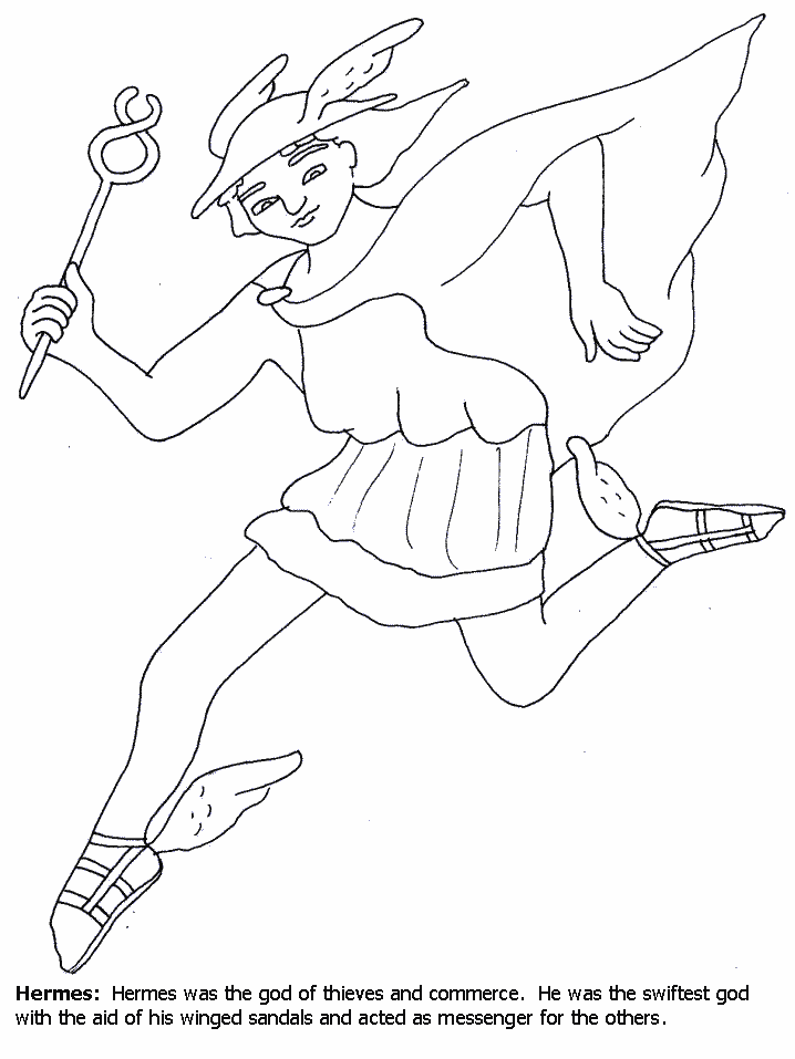 Hermes Greek Coloring Pages