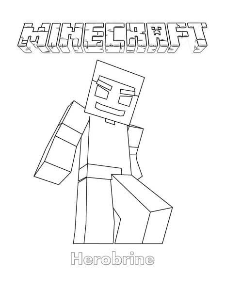 herobrine minecraft coloring pages
