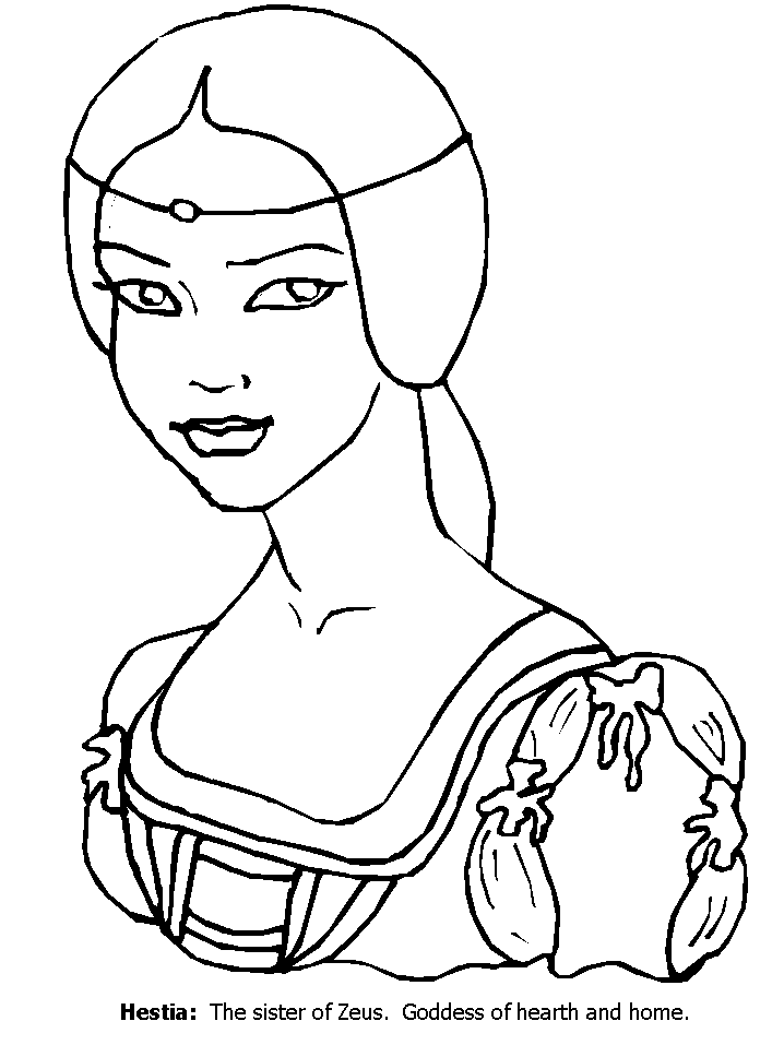 Hestia Greek Coloring page