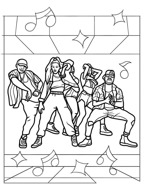 Hip Hop Dance Coloring Pages