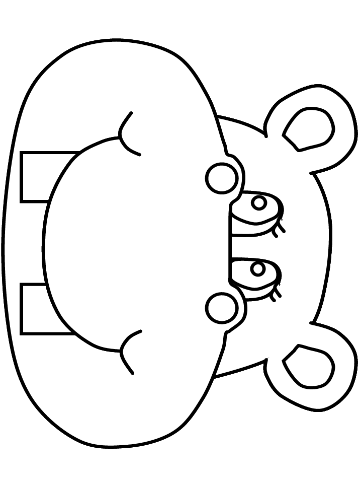 Hippo Face Coloring Pages