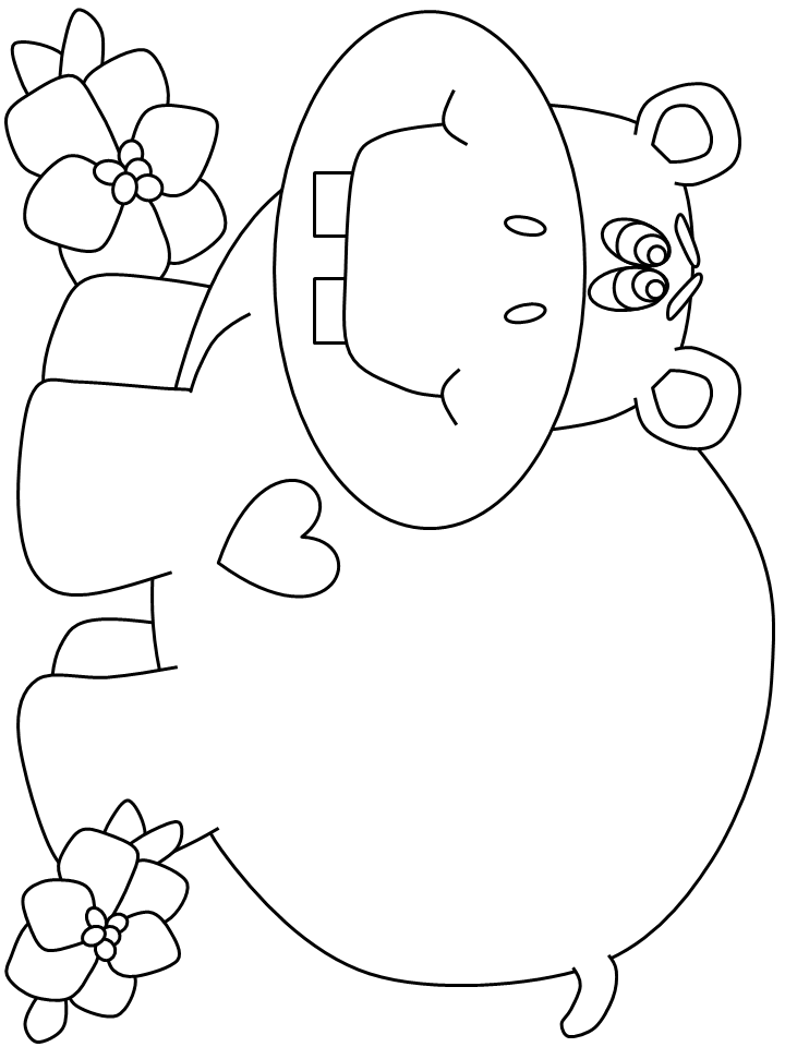 Coloring Page Hippo