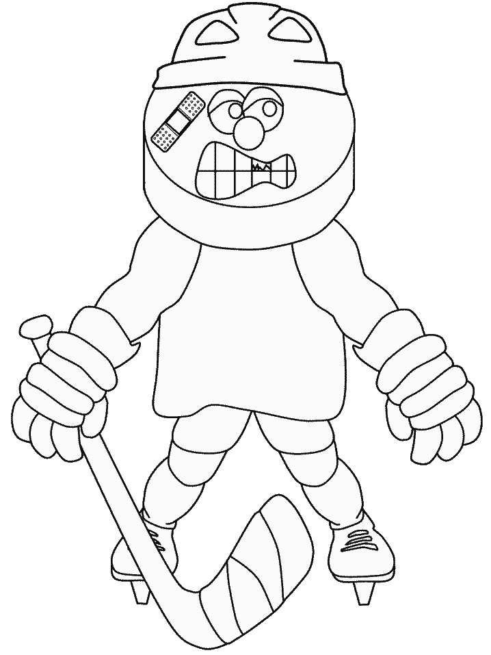 Hockey Sports Mascot Coloring Pages
