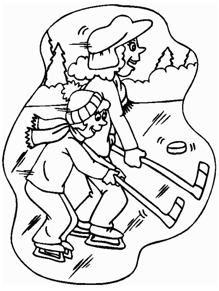 Hockey Sports Play Coloring Pages