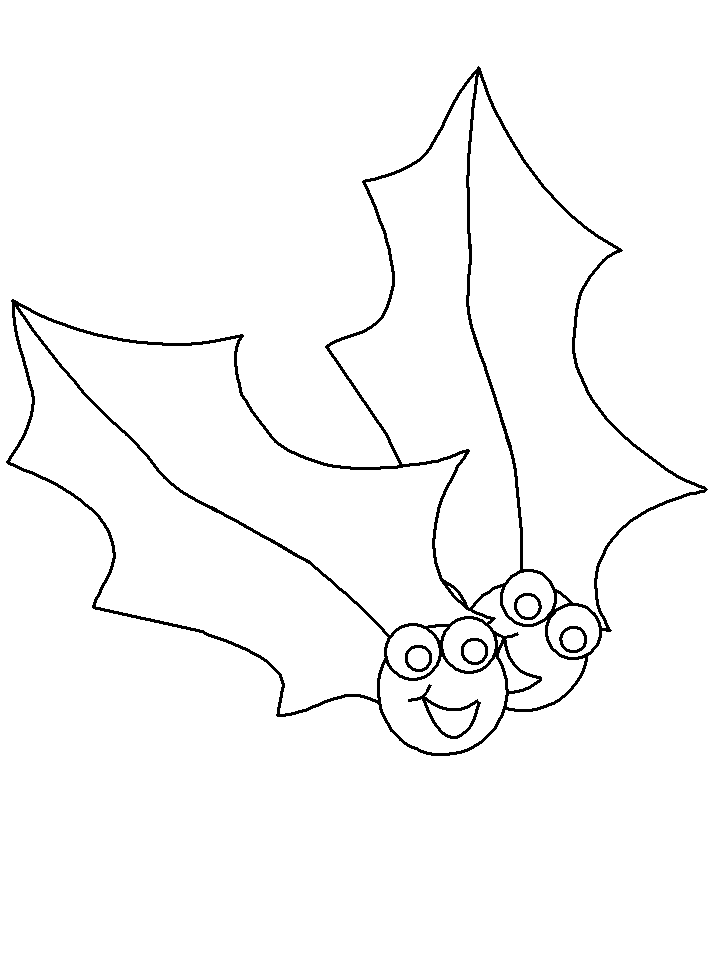 Holly Christmas Coloring Page