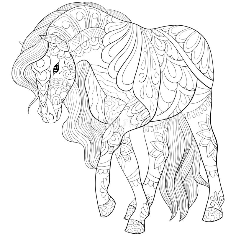 horse adolt coloring pages