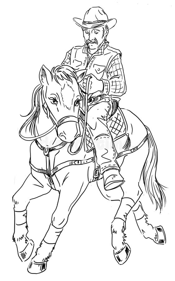 horse and cowboy coloring pages