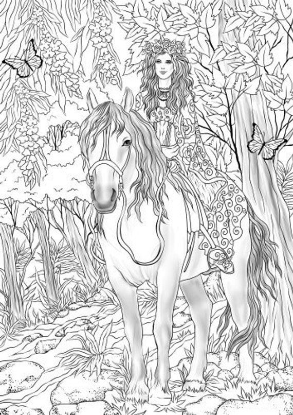 horse and fairy coloring pages