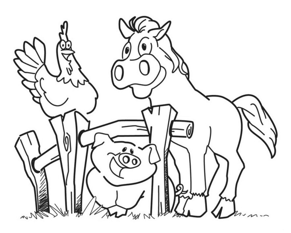 horse and pig coloring pages