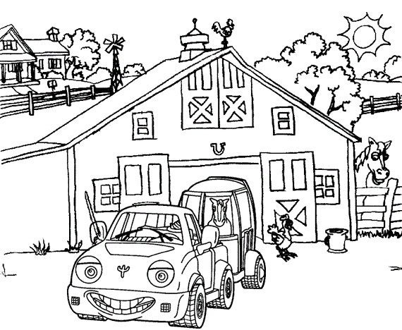 horse and trailer coloring pages