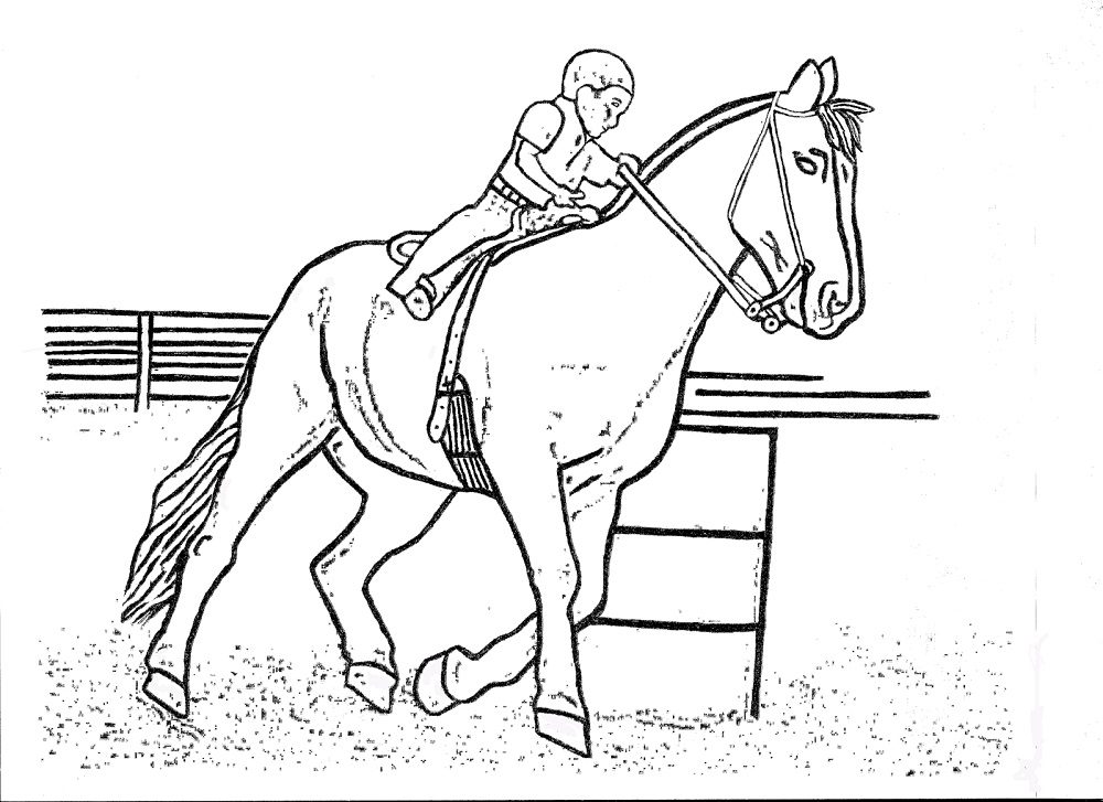 horse barrel racing coloring pages