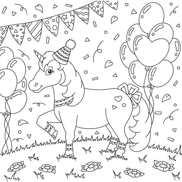 horse birthday coloring pages