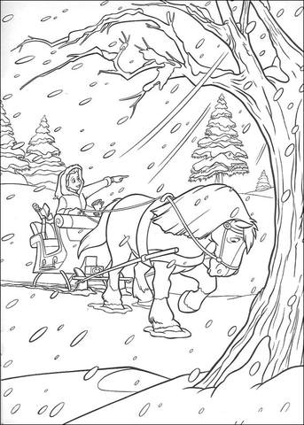 horse carriage christmas coloring pages