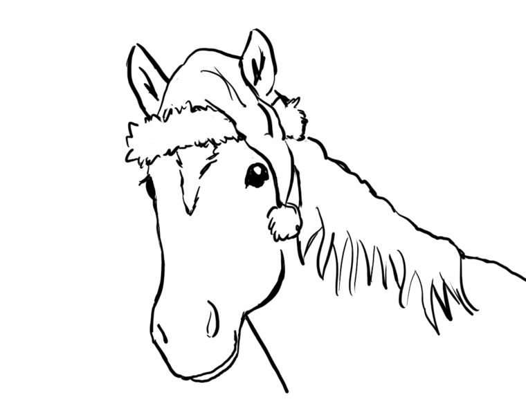 horse christmas coloring pages