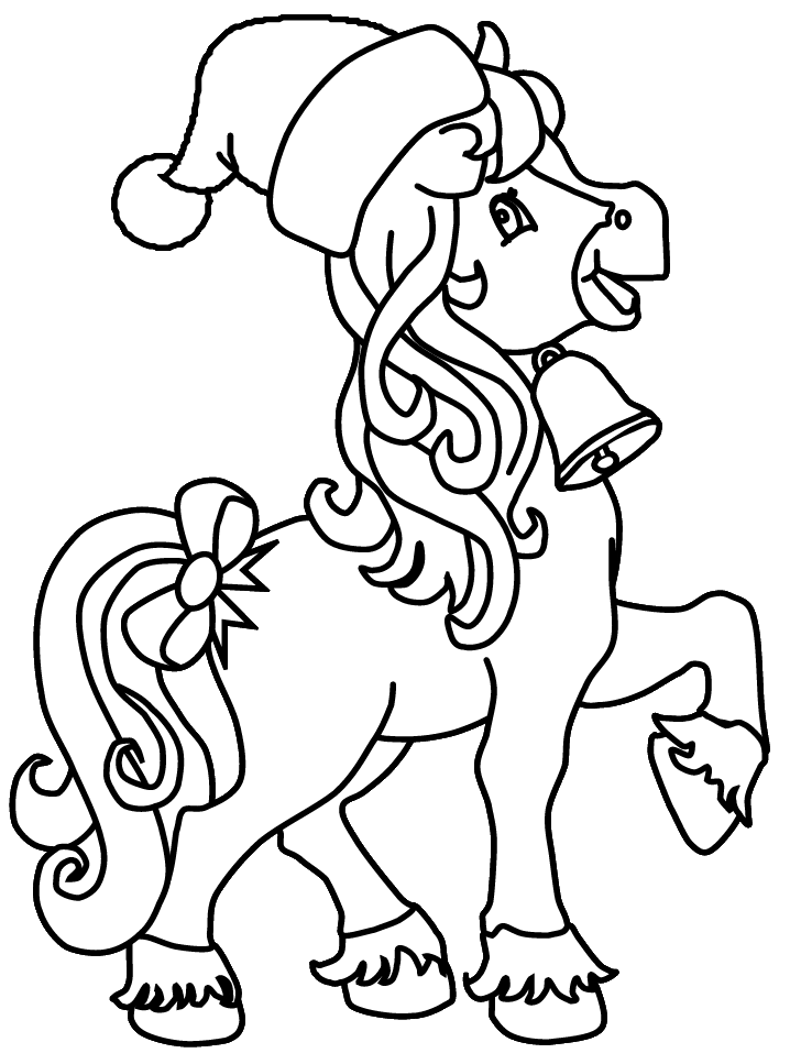 Horse Christmas Coloring Pages