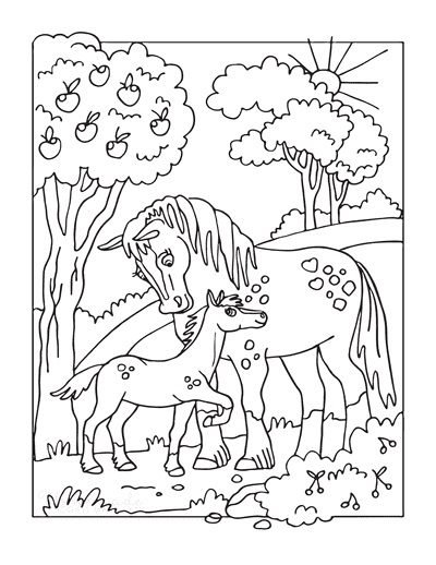 horse coloring book pages