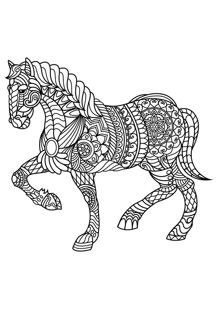 horse coloring pages adults