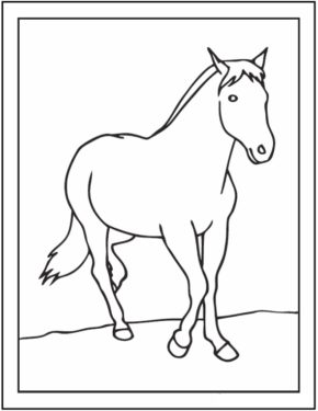 Running Race Horse Coloring Pages & book for kids.