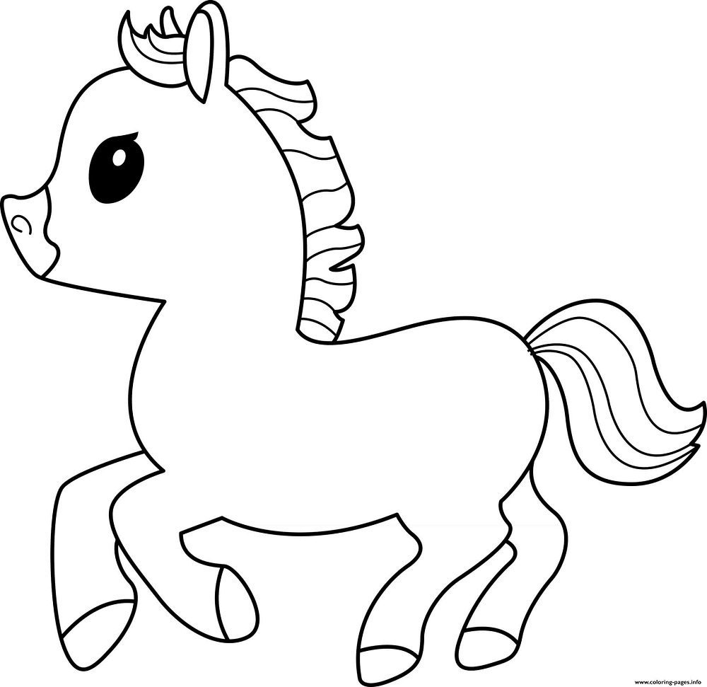 horse coloring pages cute