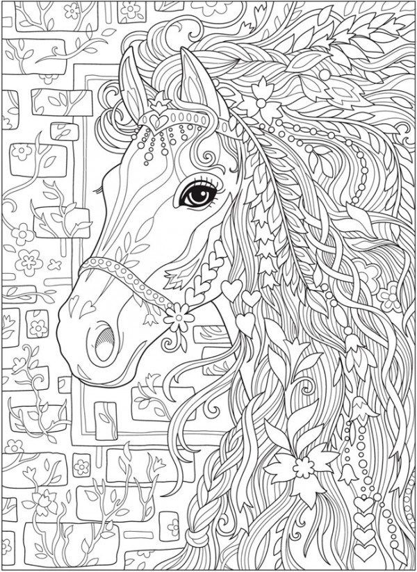 horse coloring pages for adults